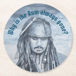 Waarom is de Rum altijd weg? Ronde Kartonnen Onderzetter