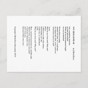 WAAROM JESUS VAN ME HOUDT - Briefkaart