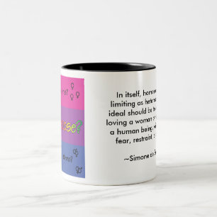 Waarom kiezen? Simone de Beauvoir citaat Tweekleurige Koffiemok