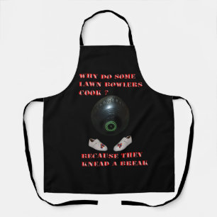 Waarom koken gazonbowlers, grappig schort