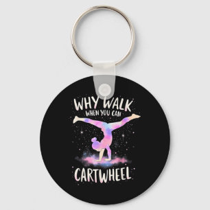 Waarom lopen als je kunt cartwheel gymnast meisjes sleutelhanger
