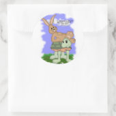 Waarom rennen? ronde sticker (Tas)