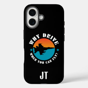 Waarom Rijden Als Je Kun Vliegen,Vliegtuig,Piloot, iPhone 16 Hoesje