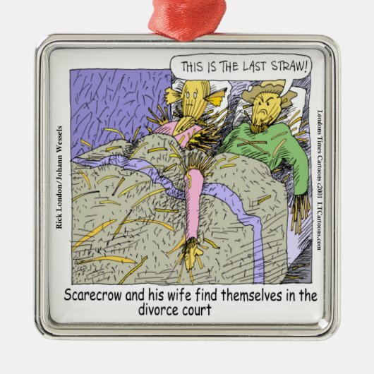 Waarom Scarecrows Divorce Funny Metalen Ornament (Voorkant)