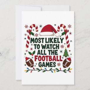 Waarschijnlijk alle voetbalwedstrijden kijken Leli Feestdagenkaart