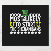 Waarschijnlijk beginnen de Shenanigans St Patricks Bier Etiket (Enkel label)
