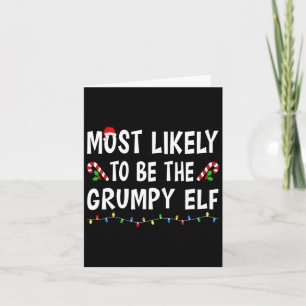 Waarschijnlijk de Grumpy Elf Xmas Funny Family Kaart