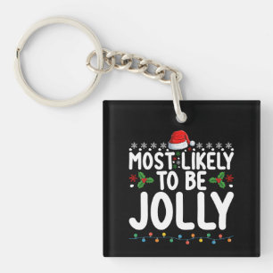 Waarschijnlijk de meest vrolijke gezins Kerst vaka Sleutelhanger