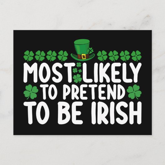 Waarschijnlijk doen ze alsof ze Irish St Patricks Briefkaart (Voorkant)