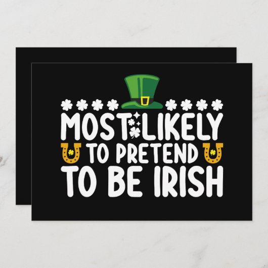 Waarschijnlijk doen ze alsof ze Irish St Patricks  Kaart (Voorkant / Achterkant)