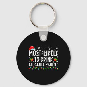 Waarschijnlijk Drink de kerstman zijn koffiekerstp Sleutelhanger