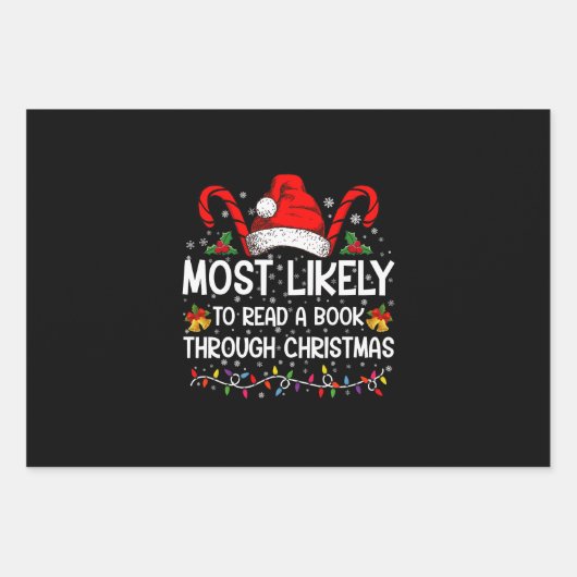 Waarschijnlijk een boek lezen tot en met Kerstmis Inpakpapier Vel (Voorkant)