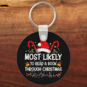 Waarschijnlijk een boek lezen tot en met Kerstmis Sleutelhanger (Voorkant)