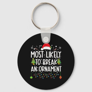 Waarschijnlijk een Ornament te breken leuk familie Sleutelhanger