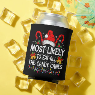 Waarschijnlijk eet ik alle snoepstokjes met kerst blikjeskoeler