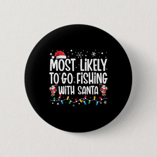 Waarschijnlijk Gevist met Santa Funny Family Ronde Button 5,7 Cm