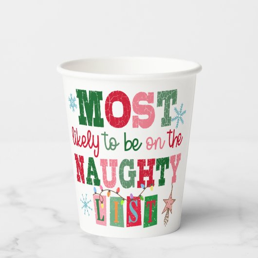 Waarschijnlijk het meest op de Naughty-lijst staan Papieren Bekers (Achterkant)