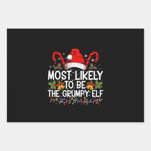 Waarschijnlijk is het de chagrijnige elf grappige inpakpapier vel (Voorkant)