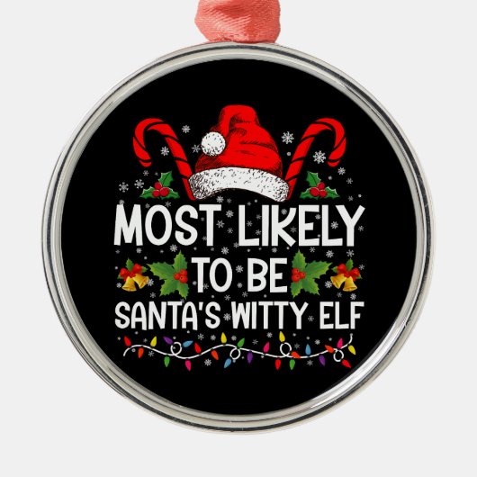 Waarschijnlijk is het Kerstman's geestige elf kers Metalen Ornament (Voorkant)