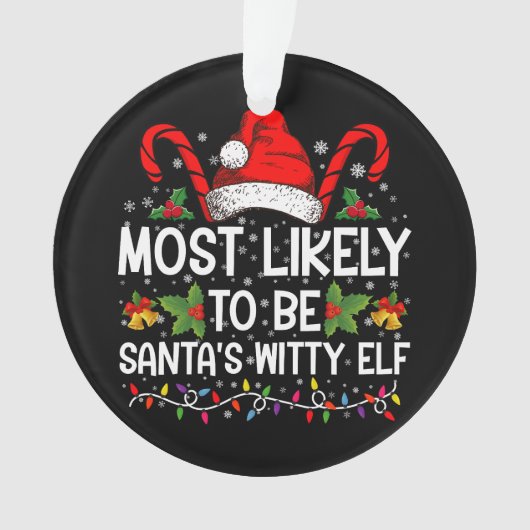 Waarschijnlijk is het Kerstman's geestige elf kers Ornament (voorkant)