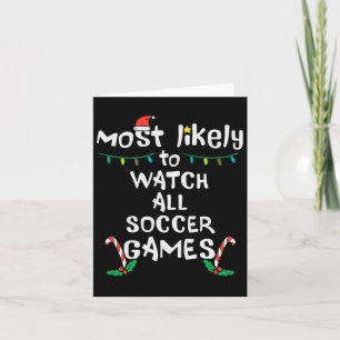 Waarschijnlijk kijkt Kerstmis Voetbal Kerstmis Fam Kaart
