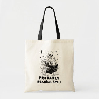 Waarschijnlijk leest Porno Skelet Boekenliefhebber Tote Bag