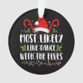 Waarschijnlijk lijndans met de Elfen kerst Ornament (voorkant)