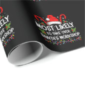 Waarschijnlijk neemt u Kerstman's werkplaats over Cadeaupapier (Rol Hoek)