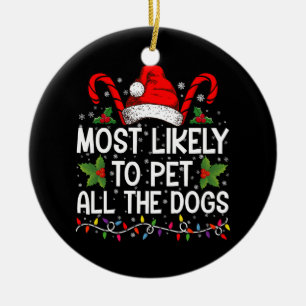 Waarschijnlijk om alle honden grappig kerst te aai keramisch ornament