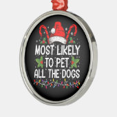 Waarschijnlijk om alle honden grappig kerst te aai metalen ornament (Links)