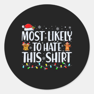 Waarschijnlijk om deze Xmas pyjama familie Chris t Ronde Sticker