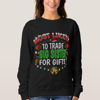 Waarschijnlijk om grote zus Santa Hat Xmas Lig te Trui