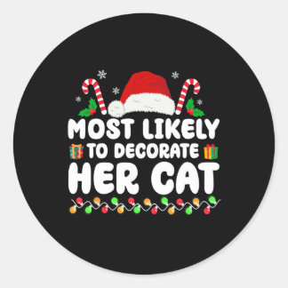 Waarschijnlijk om haar kat bijpassende familie te  ronde sticker