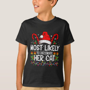 Waarschijnlijk om haar kattenfamilie te versieren t-shirt
