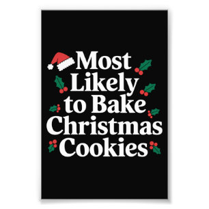 Waarschijnlijk om kerstkoekjes te bakken Familie Foto Afdruk