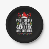 Waarschijnlijk om te grillen en te koelen Kerstmis Papieren Bordje (Voorkant)