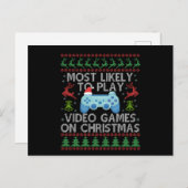 Waarschijnlijk om videogames te spelen met Kerstmi Briefkaart (Voorkant / Achterkant)