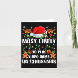 Waarschijnlijk om videospel te spelen op Christmas Kaart