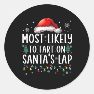 Waarschijnlijk scheet de Kerstman op schoot Fun Fa Ronde Sticker