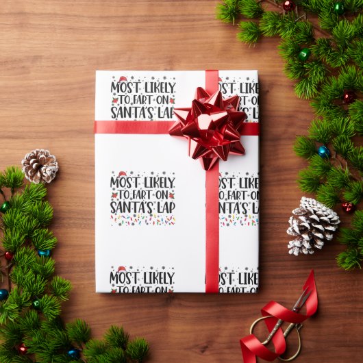 Waarschijnlijk scheet hij op Santas Lap Family Chr Cadeaupapier (Feestdagen Geschenken)