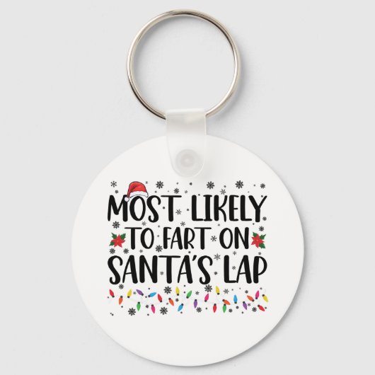 Waarschijnlijk scheet hij op Santas Lap Family Chr Sleutelhanger (Voorkant)