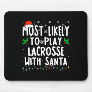 Waarschijnlijk speelt hij lacrosse met de kerstman muismat