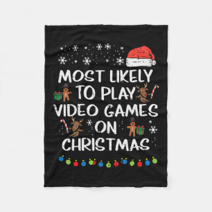 Waarschijnlijk Spelen Videogames Kerstmis Familie Fleece Deken