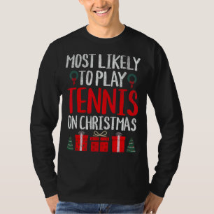 WAARSCHIJNLIJK TENNIS SPELEN MET KERST GRAPPIG T-SHIRT