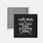Waarschijnlijk zingen elke kerst lied Xmas Family  Magneet (Voorkant / Achterkant)