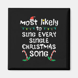 Waarschijnlijk zingen elke kerst lied Xmas Family Magneet