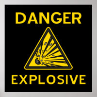 Waarschuw poster voor explosieven