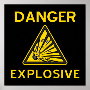 Waarschuw poster voor explosieven