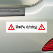 waarschuwen, pa rijdt. bumpersticker (Op auto)