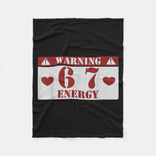 Waarschuwing 6 7 Energie Pret 67 Nummer 6-7 6 7 Ze Fleece Deken